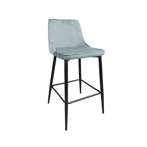 Scaun pentru bar DP Clasic Light Blue&Black Legs