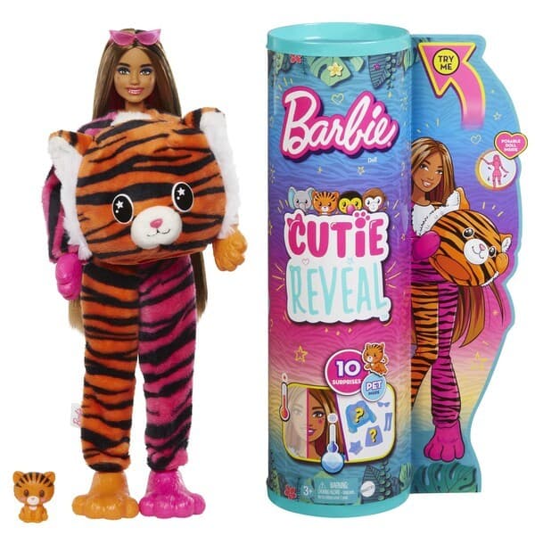 Papusa BARBIE Cutie Reveal Prietenii junglei – Tigrul