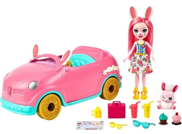 Papusa Mattel Enchantimals Iepuremobilul lui Bree