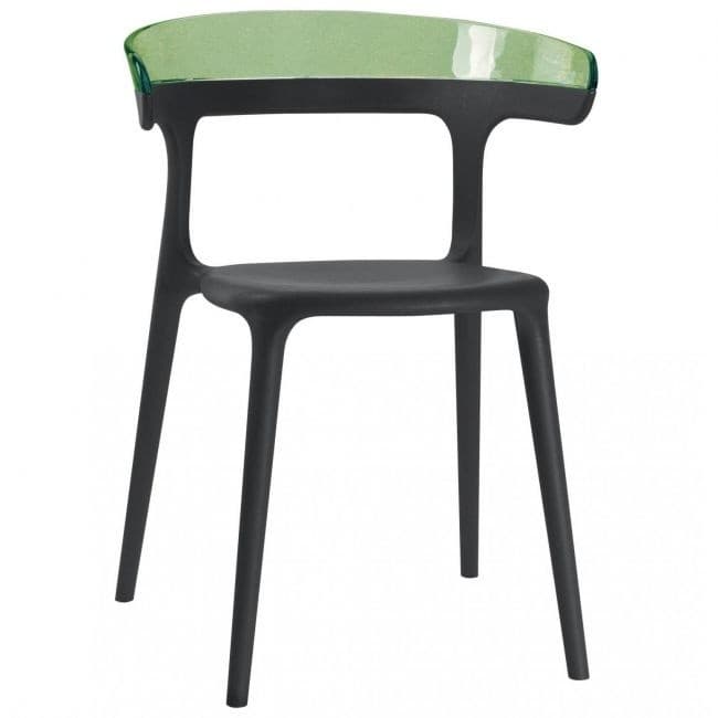 Scaun din plastic Papatya Luna Green/Black