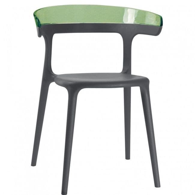 Пластиковый стул Papatya Luna Green/Antracite