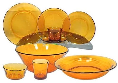 Set de veselă DURALEX LYS TRAPEZ AMBER 44 buc