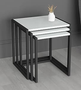 Masa de reviste Fabulous Metal Nesting White/Black