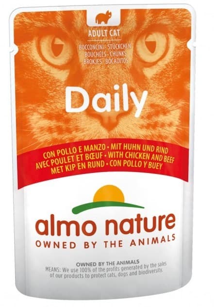 Влажный корм для кошек Almo Nature DAILY Pouch Chicken and Beef 70g