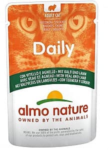Влажный корм для кошек Almo Nature Cat DAILY Pouch Veal and Lamb 70g