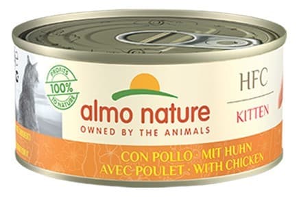 Hrană umedă pentru pisici Almo Nature HFC Can Complete Kitten Chicken 150g