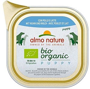 Влажный корм для собак Almo Nature BIO ORGANIC Alu Puppy Chicken and Milk 100g