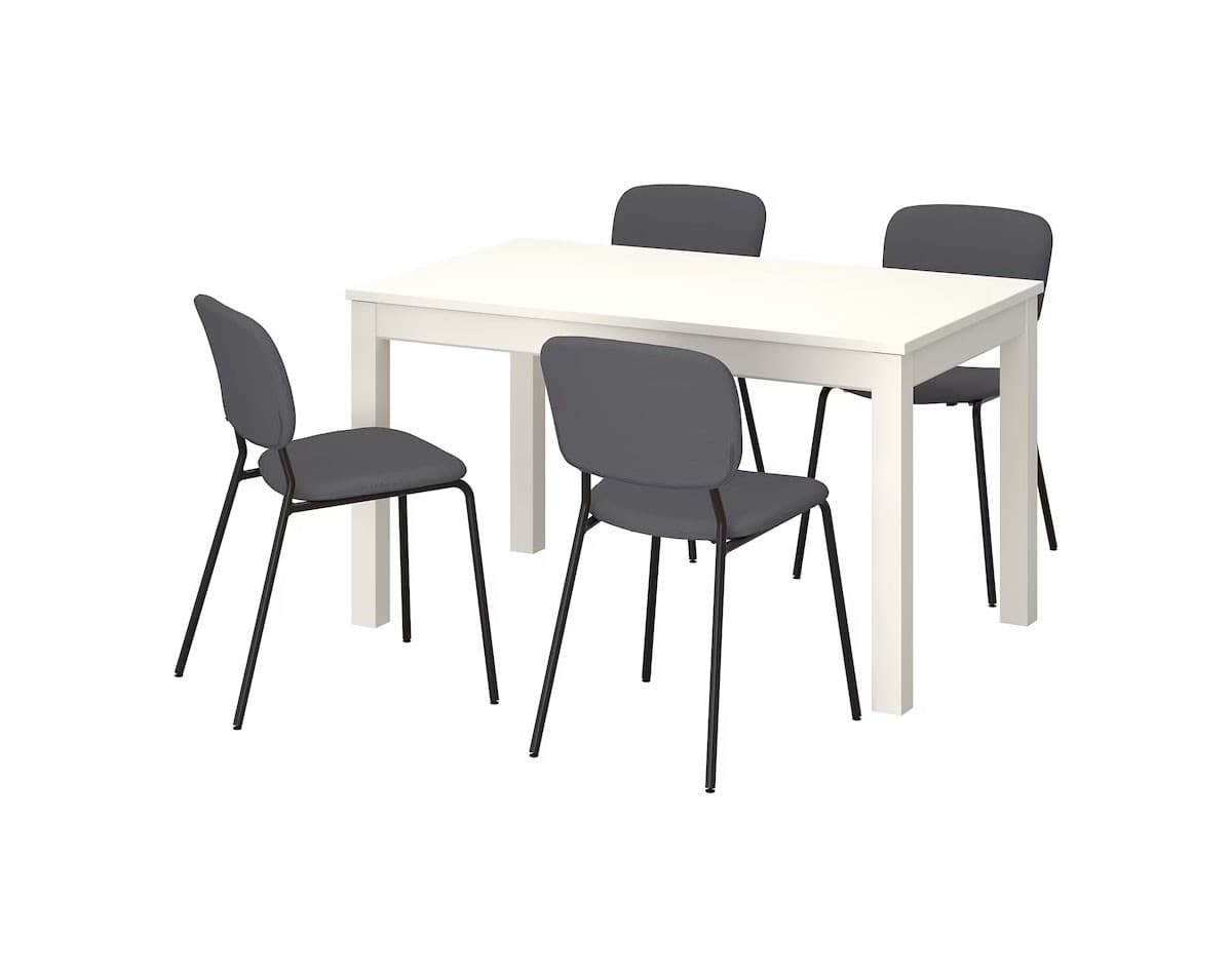 Set de masa cu scaune IKEA Laneberg / Karljan white-gray  (4 scaune)