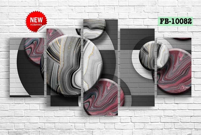 Tablou multicanvas Art.Desig Abstract pattern from shapes FB-10082