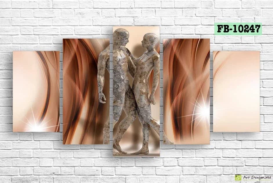 Tablou multicanvas Art.Desig Statuie pe un fundal abstract FB-10247