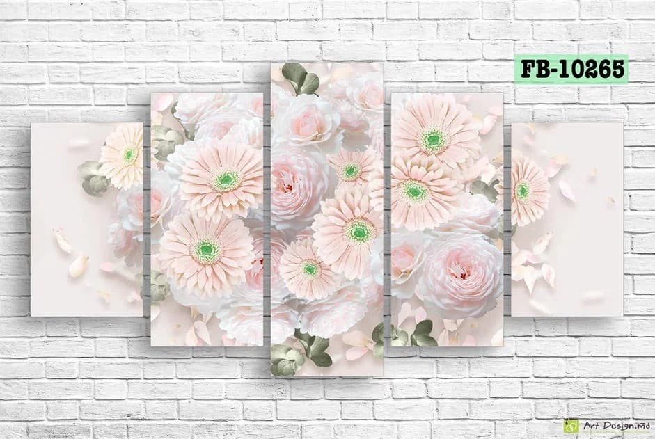 Tablou multicanvas Art.Desig Pink flowers FB-10265