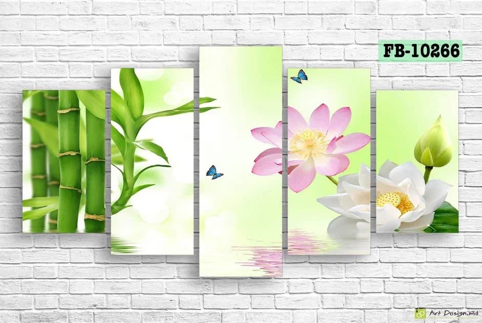 Tablou multicanvas Art.Desig Swamp flowers FB-10266