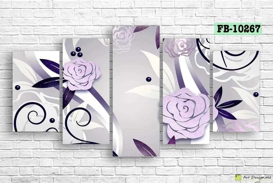 Tablou multicanvas Art.Desig Purple flowers FB-10267
