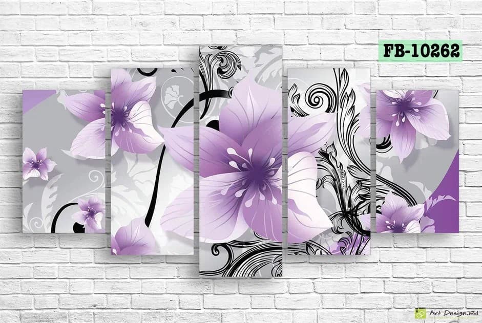 Tablou multicanvas Art.Desig Purple flowers FB-10262