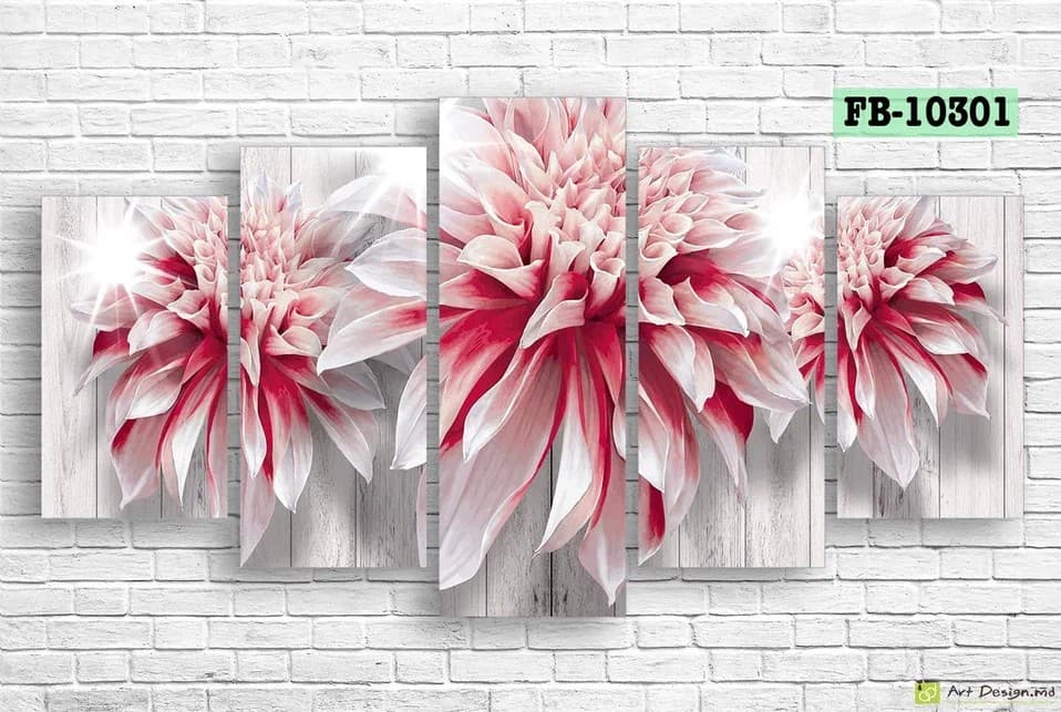 Tablou multicanvas Art.Desig Pink and white flowers FB-10301