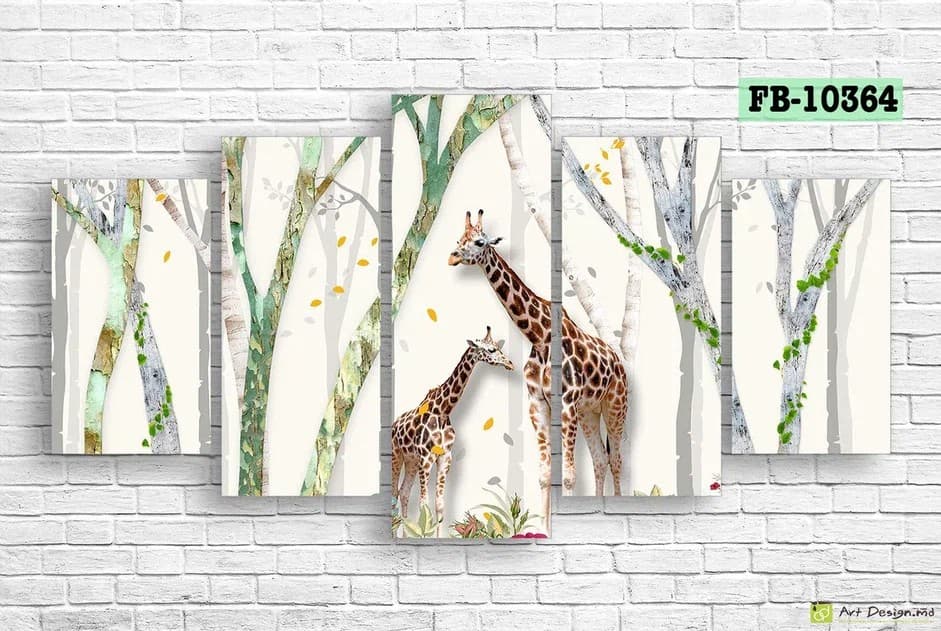 Tablou multicanvas Art.Desig Giraffes FB-10364