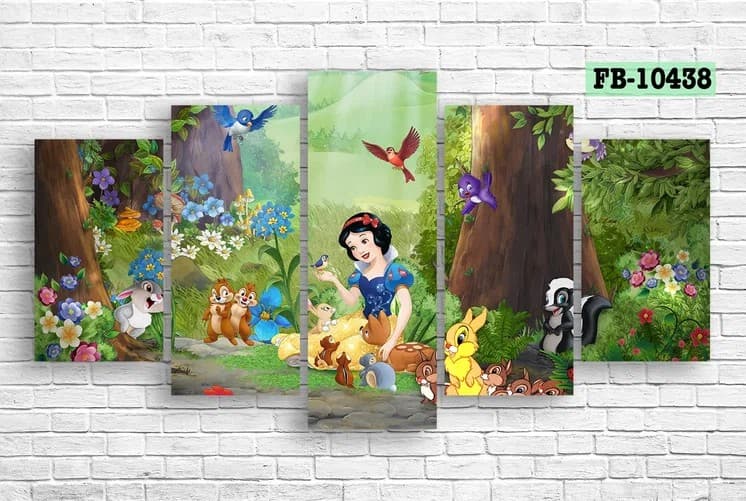 Tablou multicanvas Art.Desig Alba ca Zapada si cei sapte pitici FB-10438