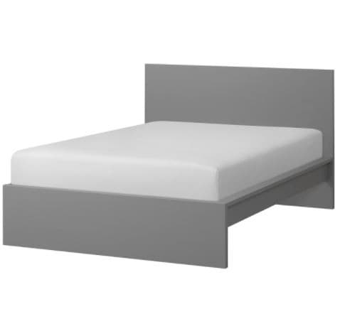 Кровать IKEA Malm Gray Luroy 140×200 cм