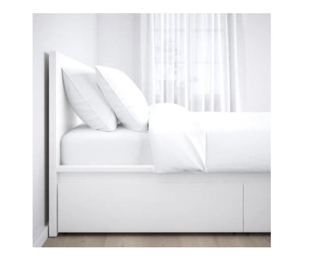 Кровать IKEA Malm White Luroy 160×200 см (4 ящики для хранения)