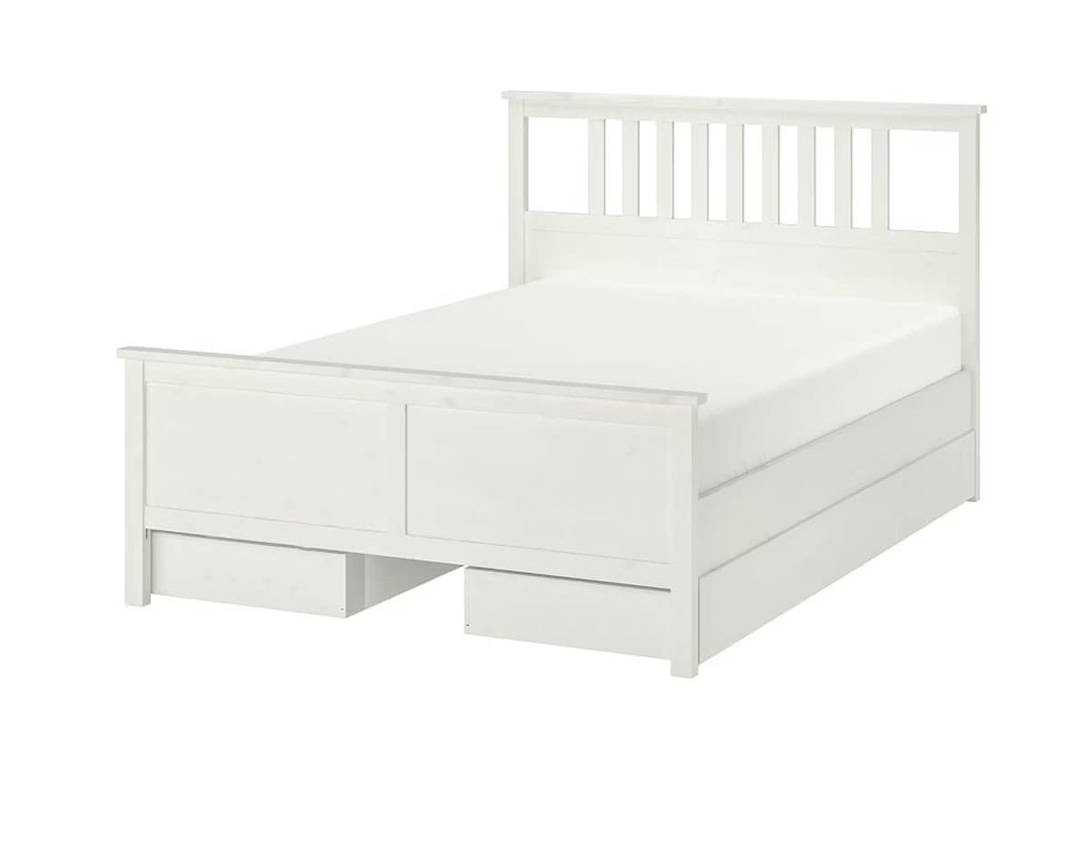 Кровать IKEA Hemnes White/Lonset 180x200 см (4 ящика для хранения)