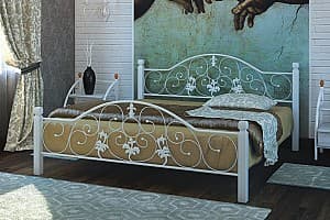 Pat Metall-Design Josephine 160x190 (picioare lemn) Alb