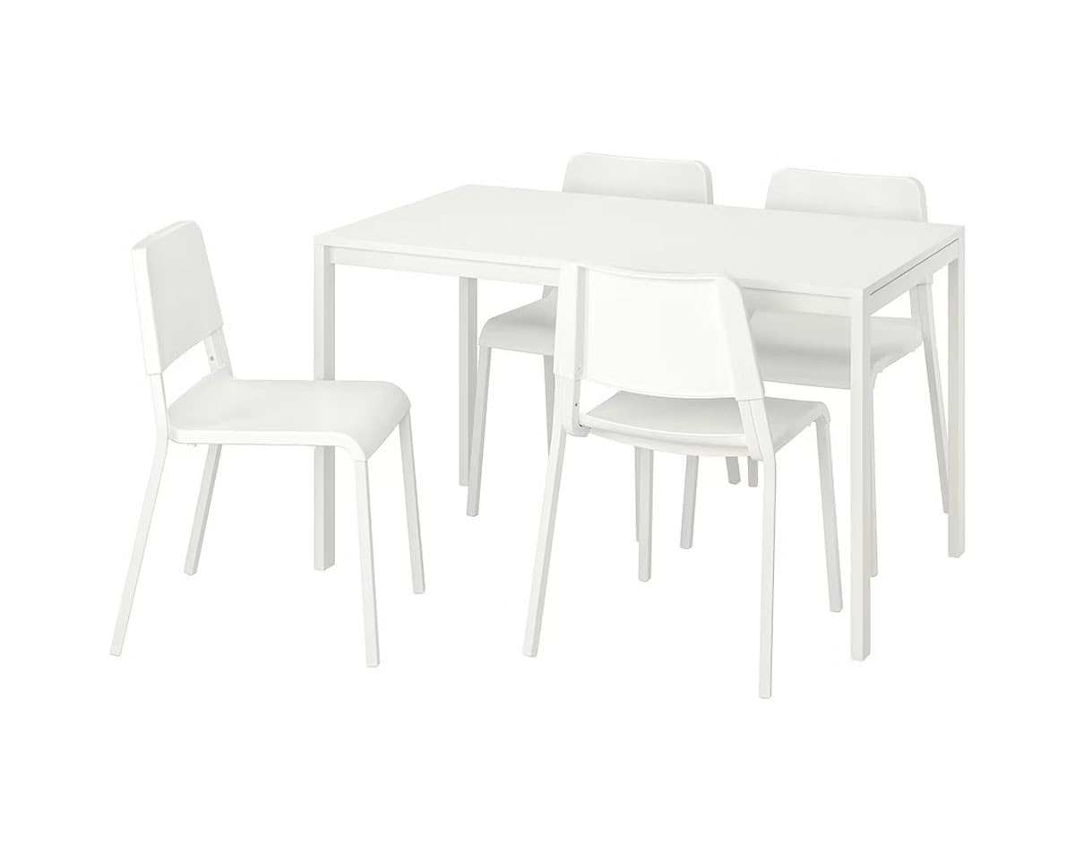 Набор стол и стулья IKEA Melltorp/Teodores White (4 стулья)