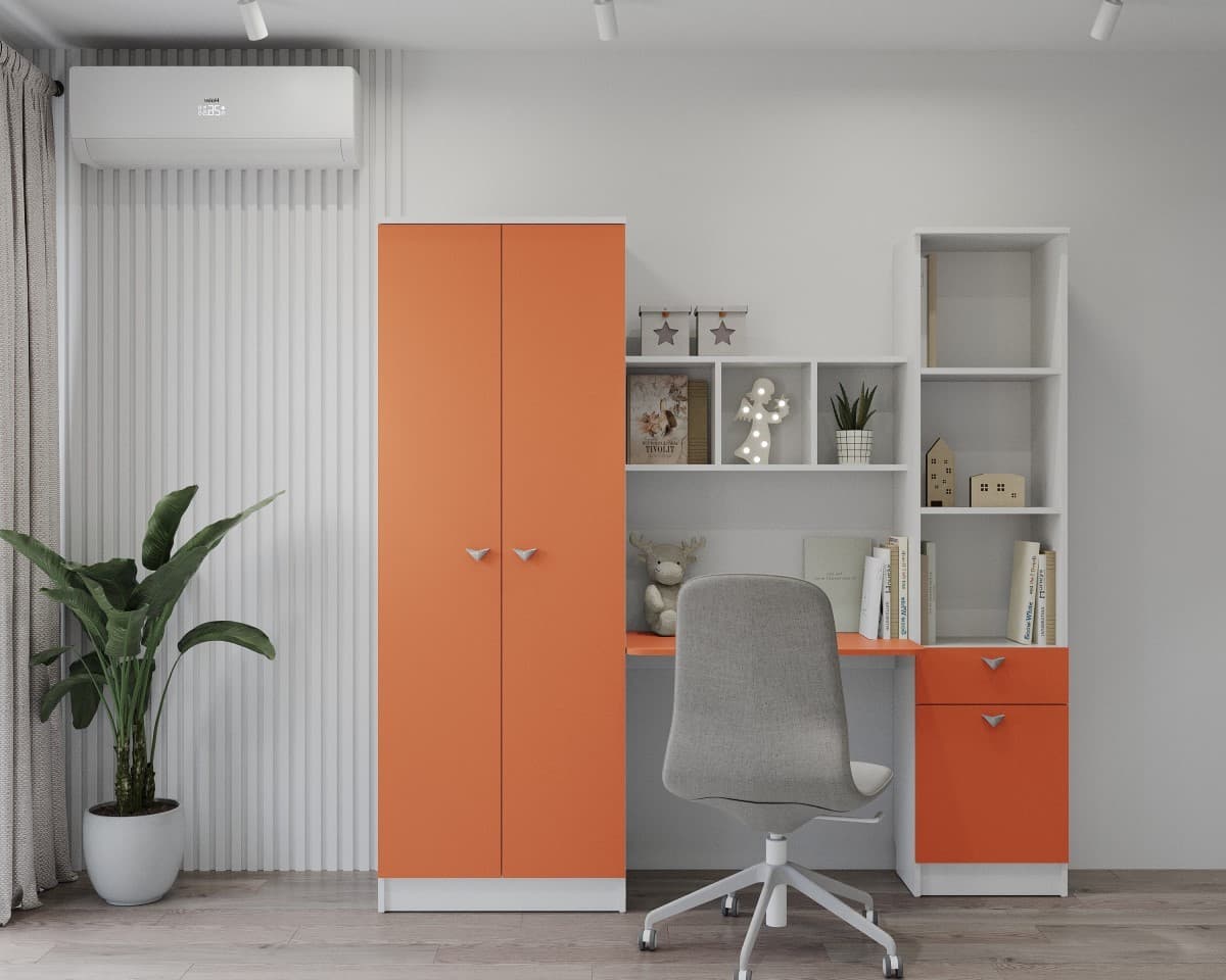 Masa de scris ML Mobila Junior 3 MDF Alb/Orange