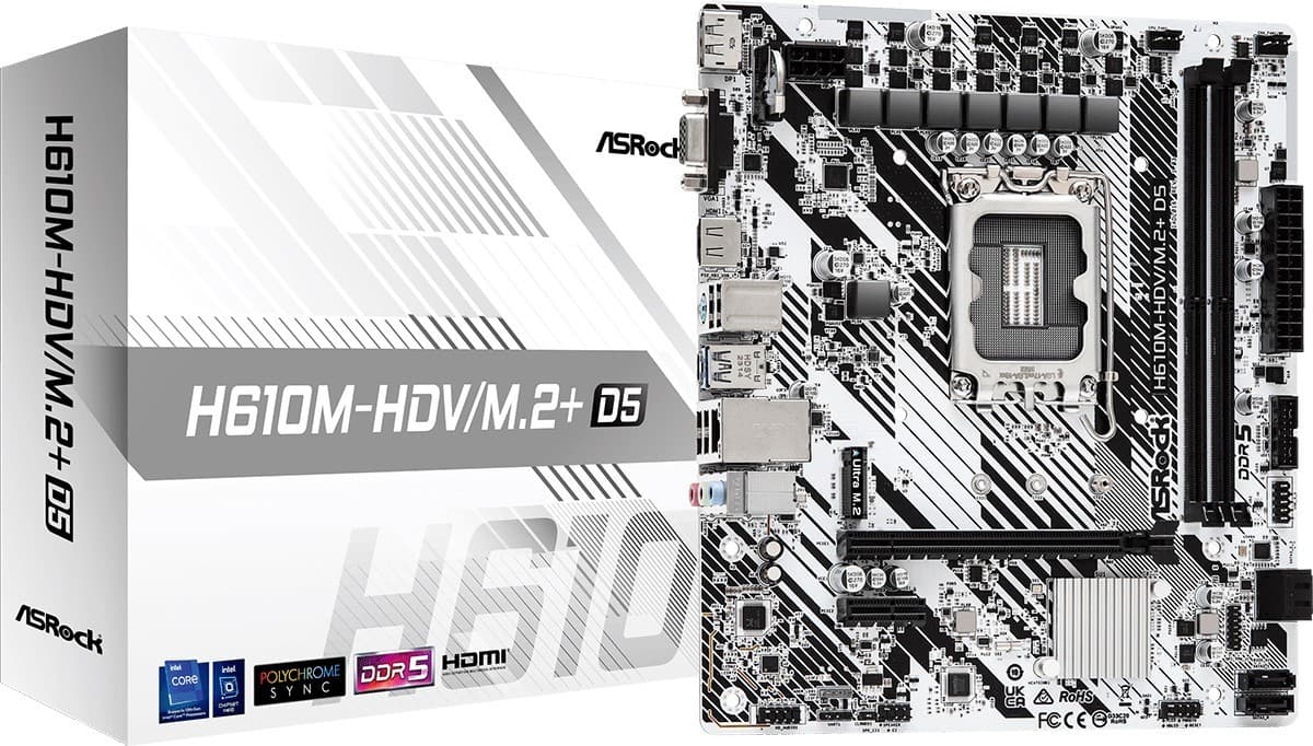 Материнская плата ASRock H610M-HDV/M.2+ D5