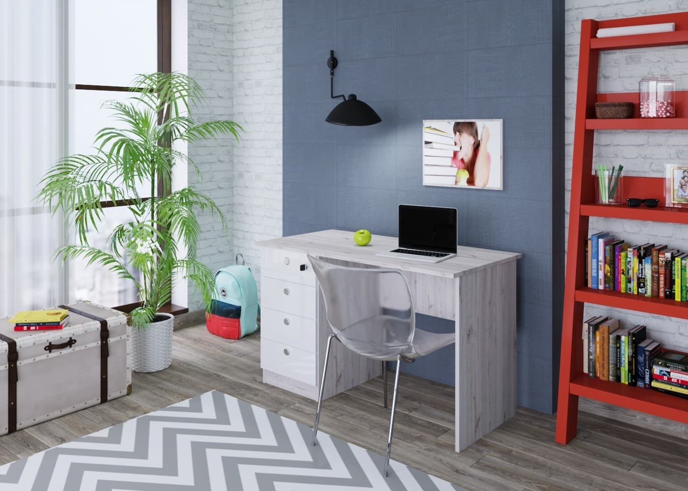 Офисный стол PS KС-120(Х) Cortona/ White Light