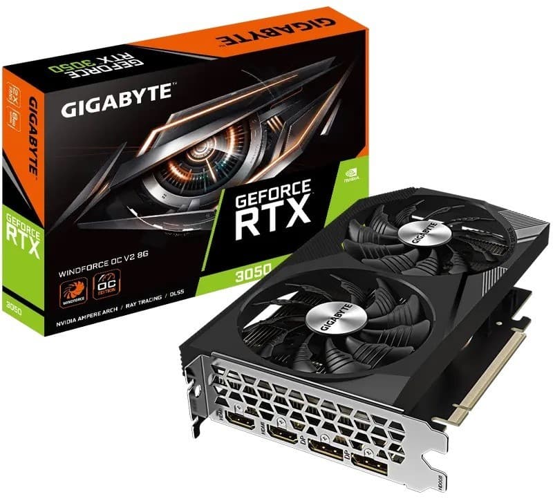 Placa video gaming Gigabyte GeForce RTX 3050 WINDFORCE OC V2 8G