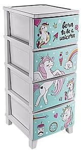 Детский комод Polite Unicorn TRN077-05 (White/Blue)