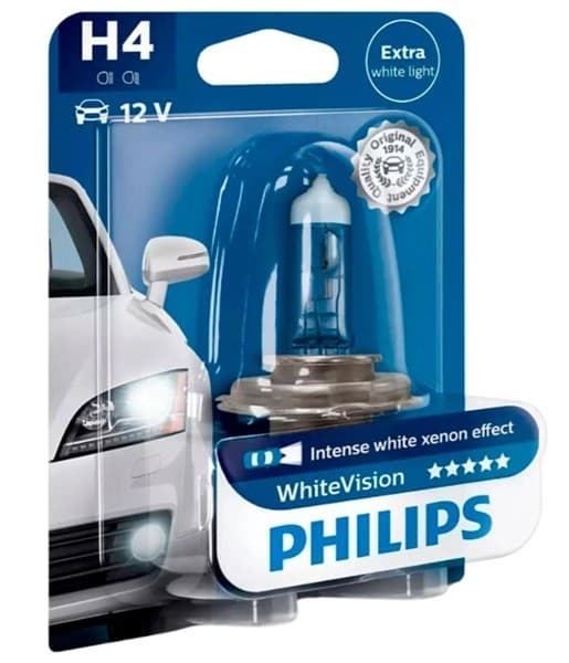 Автомобильная лампа Philips White Vision +60% P43t-38 BL