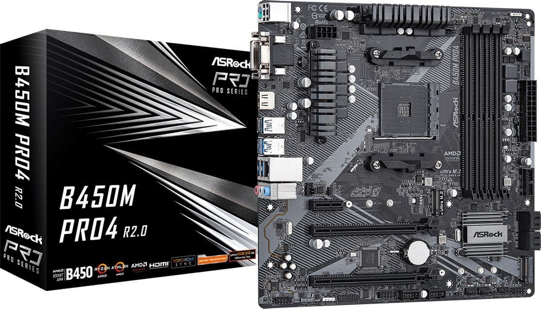 Placă de bază ASRock B450M PRO4 R2.0