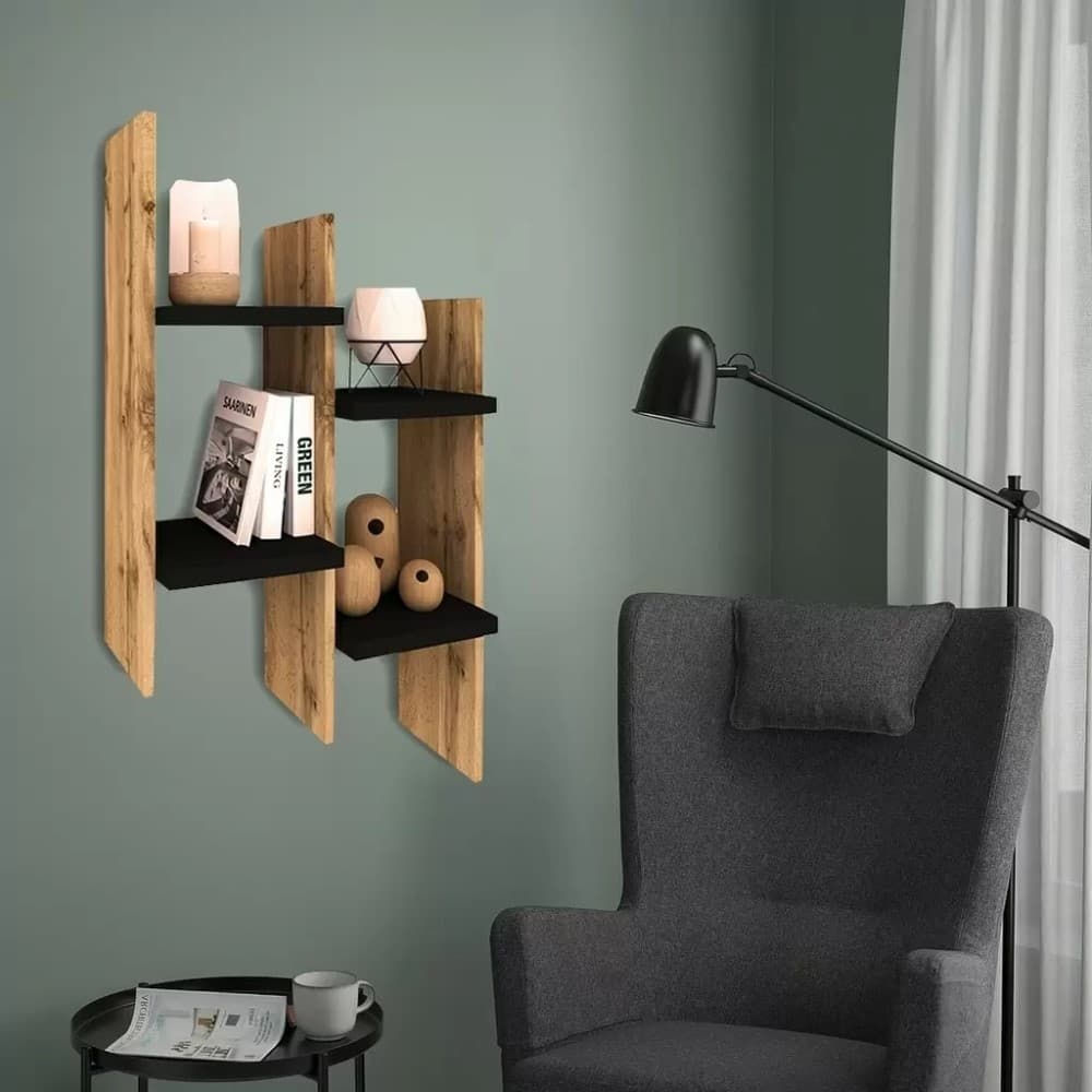 Raft de perete Haaus Zira (Wotan Oak/Black)