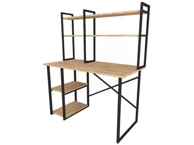 Masa de birou Fabulous cu etajera (Pine/Black)