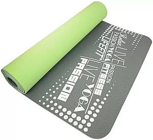 Covoraș pentru fitness Lifefit TPE 183x61x0.5 Green/Gray