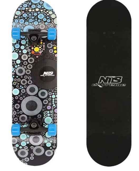 Скейтборд NILS EXTREME CR3108SA Spot Black/Blue