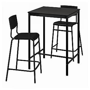 Set de masa cu scaune IKEA Sandsberg/Stig 2 scaune de bar 67x67 Negru/Negru