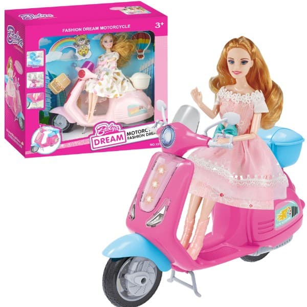 Papusa Essa Toys Doll with a motorcycle