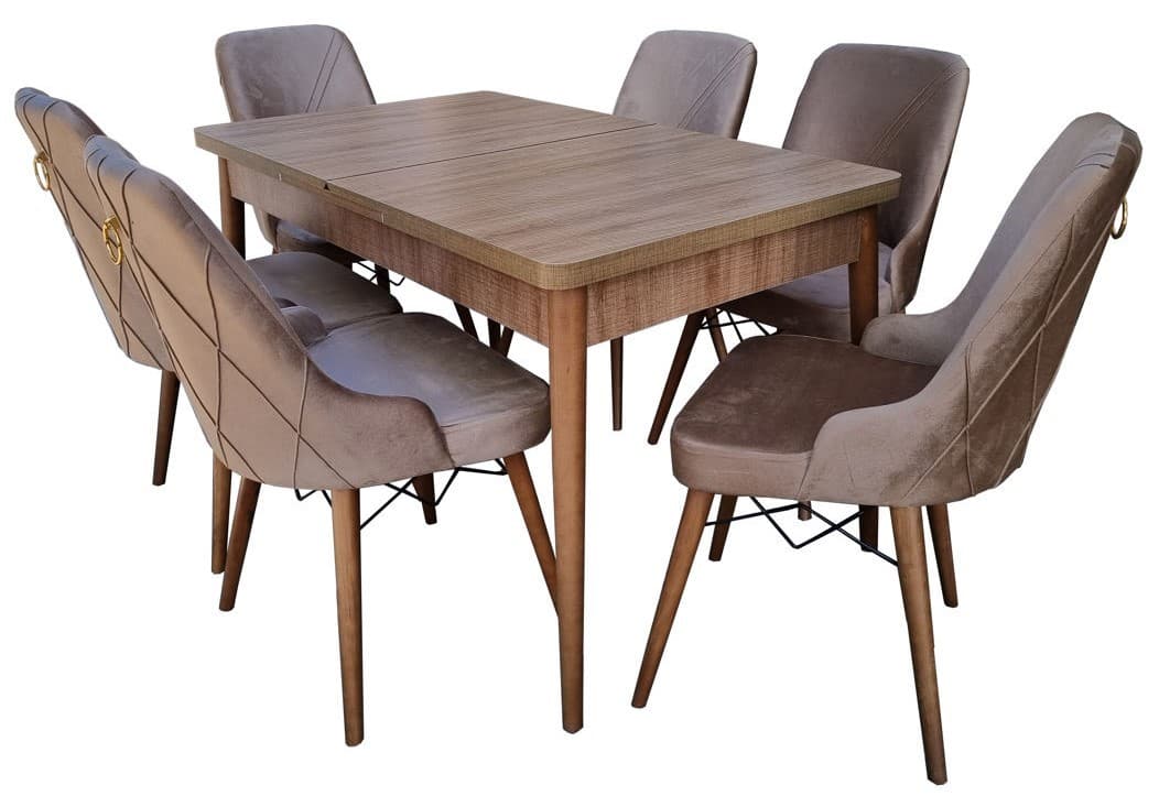 Набор стол и стулья MG-Plus MDF 3 Butterfly Sumela (6 стульев Sahra Beige)