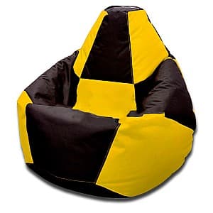 Fotoliu Beanbag Pear Chess XL Black Yellow