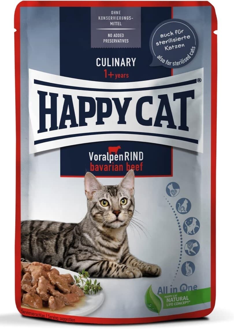 Влажный корм для кошек Happy Cat Culinary Meat in Sauce VoralpenRind 85 g