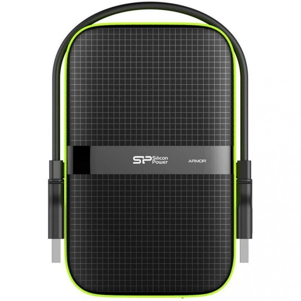 Внешний жёсткий диск Silicon Power Armor A60 Black/Green (SP010TBPHDA60S3K)