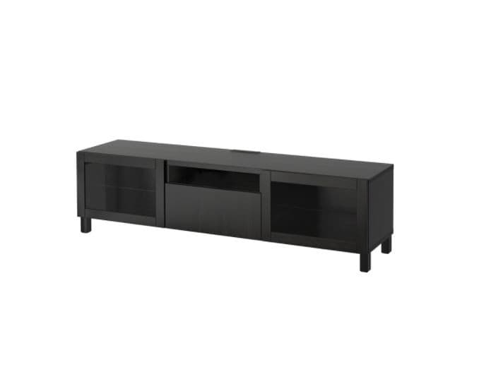 Тумба РТВ IKEA Besta Lappviken / Stubbarp black-brown glass