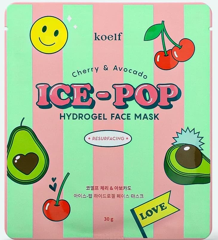 Маска для лица Petitfee & Koelf Ice-Pop Hydrogel Face Mask Cherry & Avocado