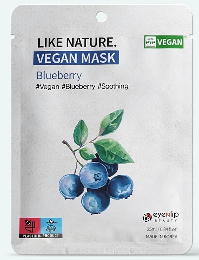 Masca pentru fata Eyenlip Like Nature Vegan Mask Pack # Blueberry