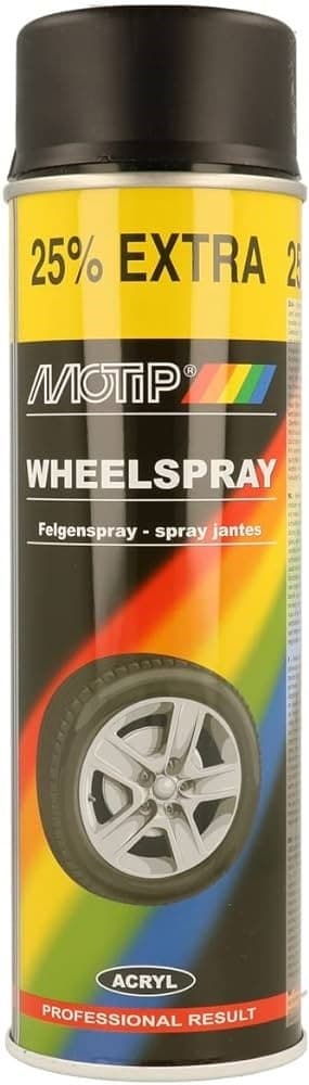 Автомобильная краска Motip Wheel Spray Black Matt 500 мл (04019)