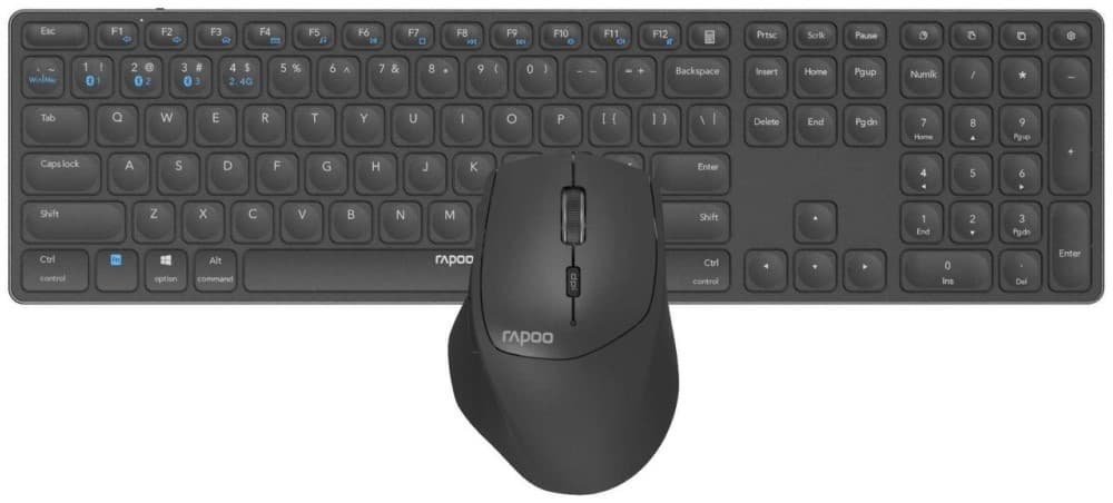 Set tastatura + Mouse Rapoo 9800M Wireless Multimode Set, Dark Grey