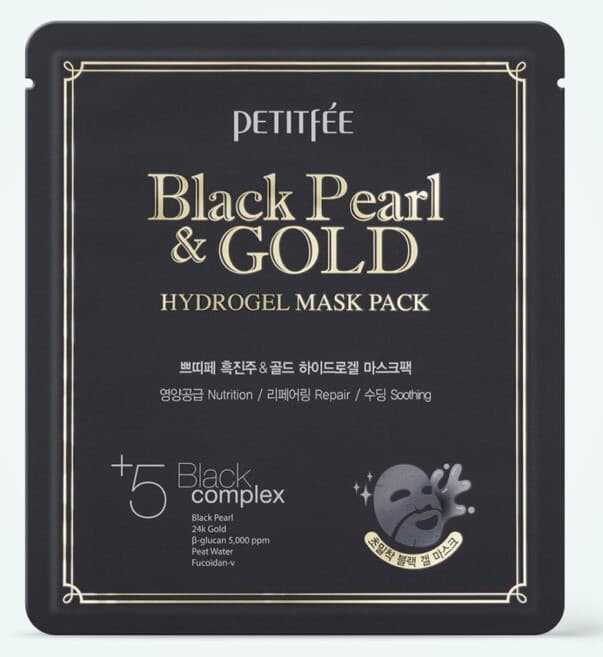 Masca pentru fata Petitfee & Koelf Black Pearl & Gold Hydrogel Mask Pack