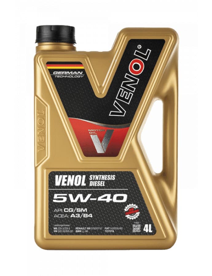 Ulei motor Venol 5W-40 4l SYNTHESIS DIESEL ACTIVE HC-EC CG SM